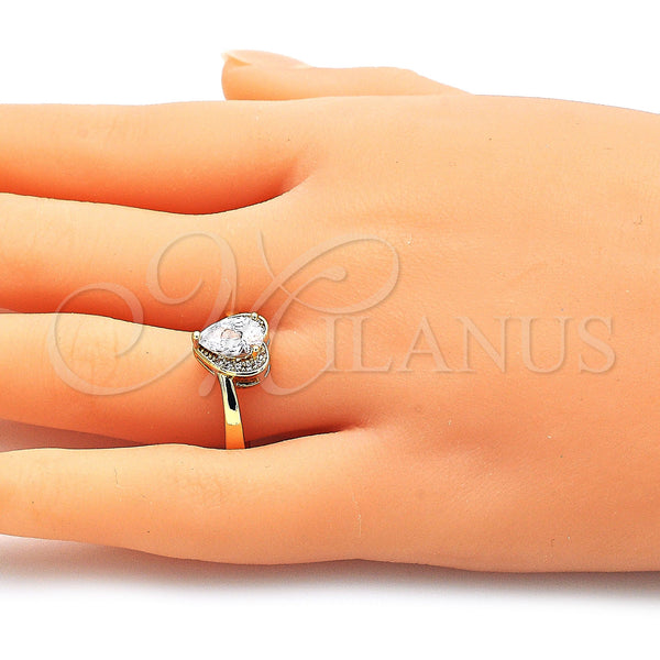 Gold Filled Ring — Multi Stone Ring Heart and Teardrop Design with — alternate product view — SKU 142661 | Oro Laminado anillo — Multi Stone Ring corazón and Teardrop diseño with — SKU 142661