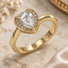 Oro Laminado Multi Stone Ring, Gold Filled Style Heart and Teardrop Design, with White Cubic Zirconia, Polished, Golden Finish, 01.210.0130.5.07 (Size 7)