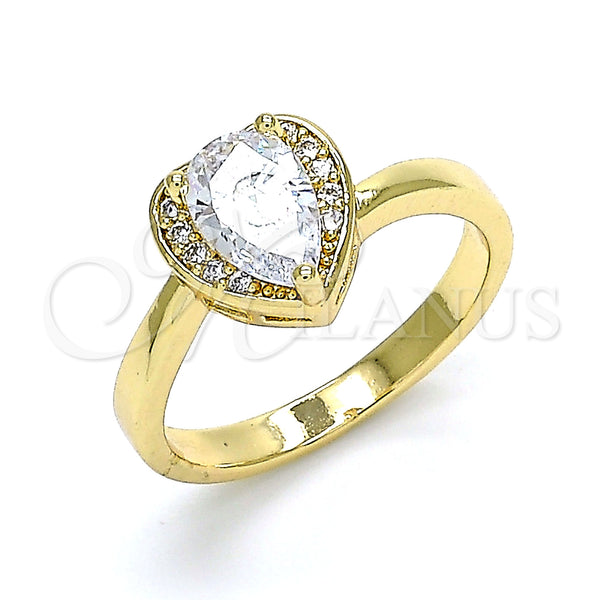 Gold Filled Ring — Multi Stone Ring Heart and Teardrop Design with — main product view — SKU 142667 | Oro Laminado anillo — Multi Stone Ring corazón and Teardrop diseño with — SKU 142667