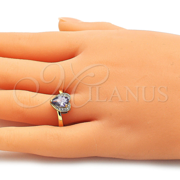 Gold Filled Ring — Multi Stone Ring Heart and Teardrop Design with — alternate product view — SKU 142674 | Oro Laminado anillo — Multi Stone Ring corazón and Teardrop diseño with — SKU 142674