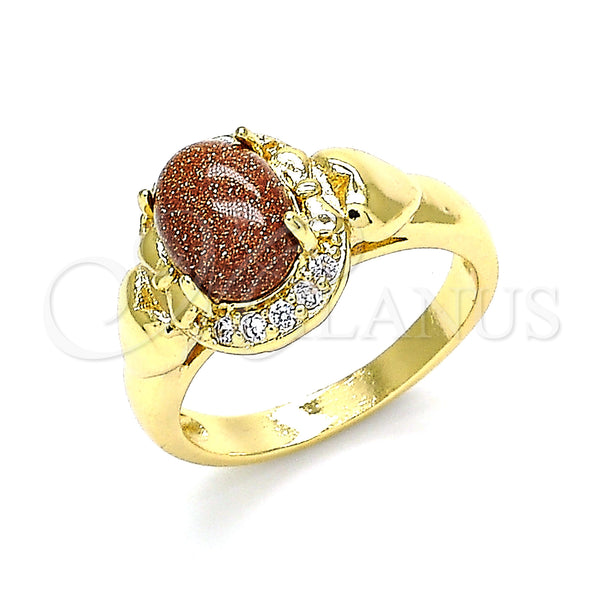 Gold Filled Ring — Multi Stone Ring Heart and Bow Design with — main product view — SKU 142683 | Oro Laminado anillo — Multi Stone Ring corazón and Bow diseño with — SKU 142683
