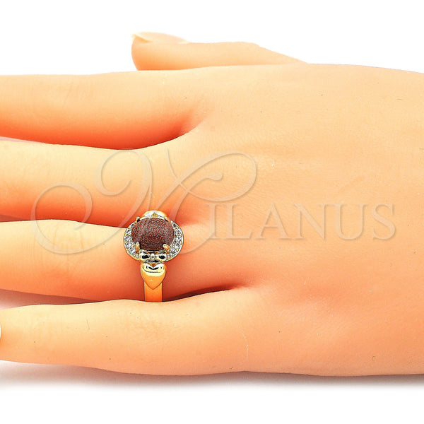 Gold Filled Ring — Multi Stone Ring Heart and Bow Design with — alternate product view — SKU 142685 | Oro Laminado anillo — Multi Stone Ring corazón and Bow diseño with — SKU 142685
