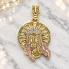 Oro Laminado Religious Pendant, Gold Filled Style Jesus Design, Polished, Tricolor, 05.351.0169