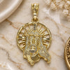 Oro Laminado Religious Pendant, Gold Filled Style Jesus Design, Polished, Golden Finish, 05.351.0169.1