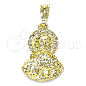 Gold Filled Pendant — Religious Pendant Sagrado Corazon de Jesus Design Polished — main product view — SKU 142696 | Oro Laminado dije — Religious Pendant Sagrado Corazon de Jesus diseño pulido — SKU 142696