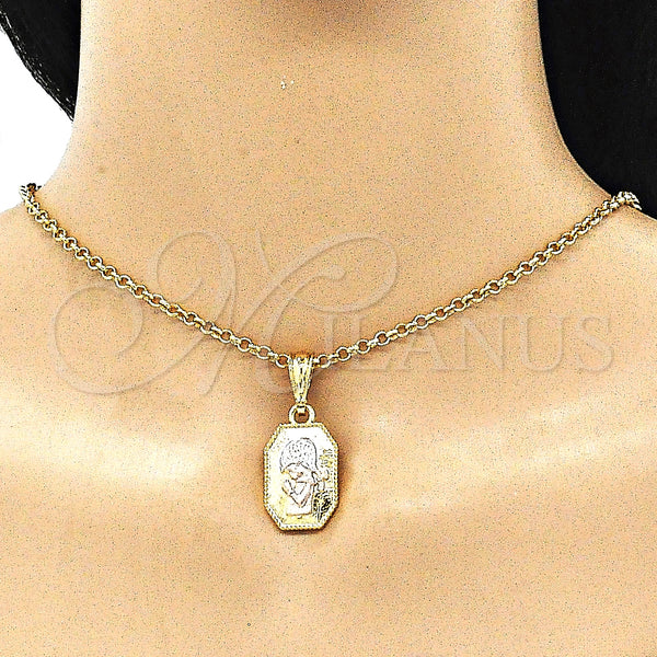 Gold Filled Pendant — Fancy Pendant Little Girl Design Polished Tricolor 05. — alternate product view — SKU 142701 | Oro Laminado dije — elegante Pendant Little Girl diseño pulido Tricolor 05. — SKU 142701