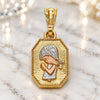 Oro Laminado Fancy Pendant, Gold Filled Style Little Girl Design, Polished, Tricolor, 05.351.0175