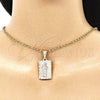 Oro Laminado Religious Pendant, Gold Filled Style San Judas Design, Polished, Tricolor, 05.351.0176
