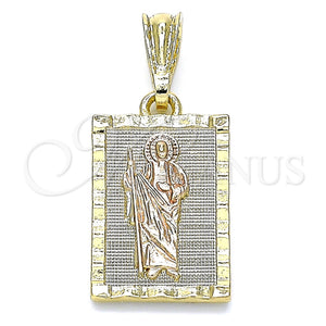 Gold Filled Pendant — Religious Pendant San Judas Design Polished Tricolor 05. — main product view — SKU 142702 | Oro Laminado dije — Religious Pendant San Judas diseño pulido Tricolor 05. — SKU 142702
