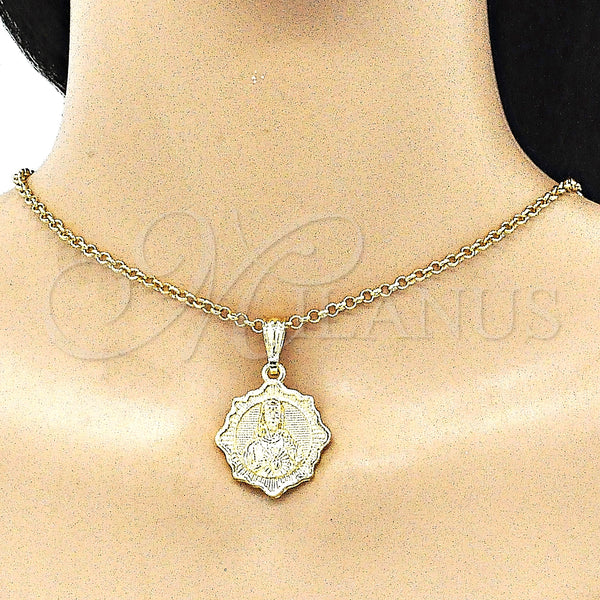 Gold Filled Pendant — Religious Pendant Sagrado Corazon de Jesus Design Polished — alternate product view — SKU 142703 | Oro Laminado dije — Religious Pendant Sagrado Corazon de Jesus diseño pulido — SKU 142703