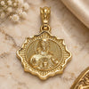 Oro Laminado Religious Pendant, Gold Filled Style Sagrado Corazon de Jesus Design, Polished, Golden Finish, 05.351.0177