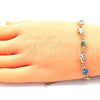 Oro Laminado Fancy Bracelet, Gold Filled Style Elephant and Evil Eye Design, Multicolor Resin Finish, Golden Finish, 03.351.0128.08 (07 MM Thickness, 8 Inches Length)