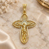Oro Laminado Religious Pendant, Gold Filled Style Crucifix Design, Polished, Golden Finish, 05.351.0182