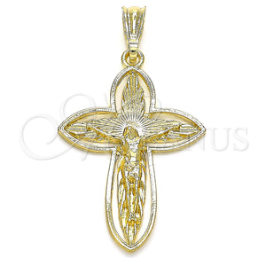 Gold Filled Pendant — Religious Pendant Crucifix Design Polished 05. — main product view — SKU 142727 | Oro Laminado dije — Religious Pendant Crucifix diseño pulido 05. — SKU 142727
