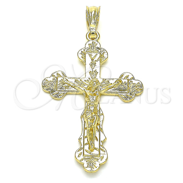 Gold Filled Pendant — Religious Pendant Crucifix Design Polished 05. — main product view — SKU 142728 | Oro Laminado dije — Religious Pendant Crucifix diseño pulido 05. — SKU 142728