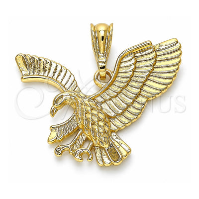 Oro Laminado Fancy Pendant, Gold Filled Style Eagle Design, Polished, Golden Finish, 05.351.0119.1