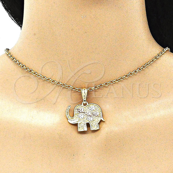 Gold Filled Pendant — Fancy Pendant Elephant Design Polished Tricolor 05. — alternate product view — SKU 142736 | Oro Laminado dije — elegante Pendant Elephant diseño pulido Tricolor 05. — SKU 142736