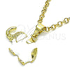 Oro Laminado Fancy Pendant, Gold Filled Style Elephant Design, White Enamel Finish, Golden Finish, 05.253.0120.2