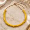 Oro Laminado Adjustable Bolo Bracelet, Gold Filled Style Ball and Box Design, with Yellow Pearl, Polished, Golden Finish, 03.32.0558 (06 MM Thickness, 10 Inches Length)