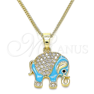 Gold Filled Necklace — Pendant Necklace Elephant Design with White and Black — main product view — SKU 142776 | Oro Laminado collar — Pendant Necklace Elephant diseño with blanco and negro — SKU 142776