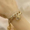 Oro Laminado Charm Bracelet, Gold Filled Style Ball Design, with White Cubic Zirconia, Polished, Golden Finish, 03.331.0180.08 (13 MM Thickness, 8 Inches Length)