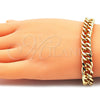 Oro Laminado Basic Bracelet, Gold Filled Style Polished, Golden Finish, 03.331.0183.09 (10 MM Thickness, 9 Inches Length)