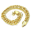 Oro Laminado Basic Bracelet, Gold Filled Style Polished, Golden Finish, 03.331.0183.09 (10 MM Thickness, 9 Inches Length)