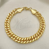 Oro Laminado Basic Bracelet, Gold Filled Style Polished, Golden Finish, 03.331.0183.09 (10 MM Thickness, 9 Inches Length)