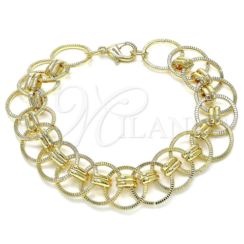 Oro Laminado Basic Bracelet, Gold Filled Style Polished, Golden Finish, 03.331.0184.08 (16 MM Thickness, 8 Inches Length)