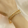 Oro Laminado Basic Bracelet, Gold Filled Style Polished, Golden Finish, 03.331.0186.09 (15 MM Thickness, 9 Inches Length)