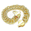 Oro Laminado Basic Bracelet, Gold Filled Style Polished, Golden Finish, 03.331.0186.09 (15 MM Thickness, 9 Inches Length)