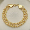 Oro Laminado Basic Bracelet, Gold Filled Style Polished, Golden Finish, 03.331.0186.09 (15 MM Thickness, 9 Inches Length)
