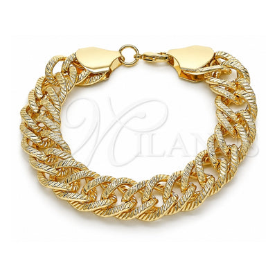 Oro Laminado Basic Bracelet, Gold Filled Style Polished, Golden Finish, 03.331.0186.09 (15 MM Thickness, 9 Inches Length)