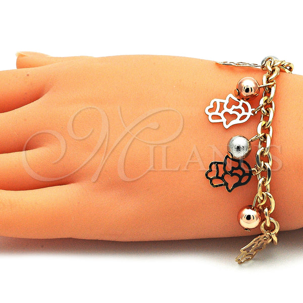 Gold Filled Bracelet — Charm Bracelet Judaica and Hand of God Design — alternate product view — SKU 142799 | Oro Laminado brazalete — Charm Bracelet Judaica and Hand of God diseño — SKU 142799