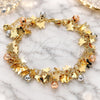 Oro Laminado Charm Bracelet, Gold Filled Style Butterfly and Ball Design, Polished, Tricolor, 03.331.0191.08 (05 MM Thickness, 8 Inches Length)