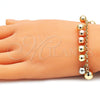 Oro Laminado Charm Bracelet, Gold Filled Style Ball Design, Polished, Tricolor, 03.331.0194.08 (03 MM Thickness, 8 Inches Length)