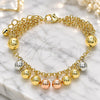 Oro Laminado Charm Bracelet, Gold Filled Style Ball Design, Polished, Tricolor, 03.331.0194.08 (03 MM Thickness, 8 Inches Length)
