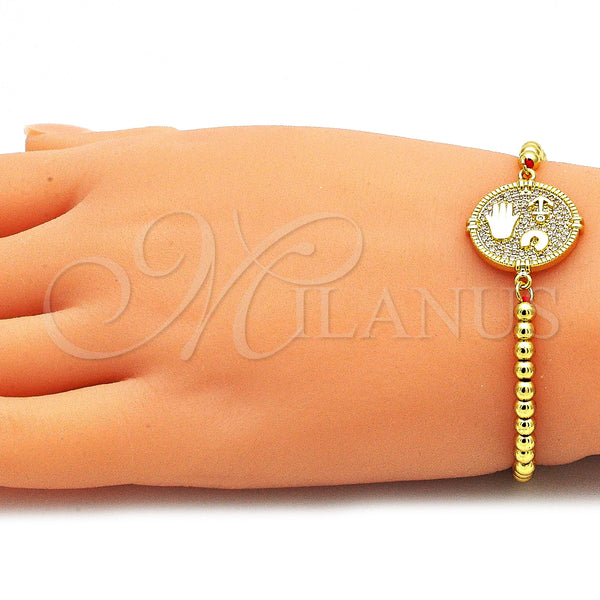 Gold Filled Bracelet — Adjustable Bolo Bracelet Hand of God and Anchor — alternate product view — SKU 142824 | Oro Laminado brazalete — Adjustable Bolo Bracelet Hand of God and Anchor — SKU 142824