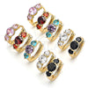 Oro Laminado Huggie Hoop, Gold Filled Style with Pink Cubic Zirconia, Polished, Golden Finish, 02.210.0490.3.15