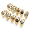 Oro Laminado Huggie Hoop, Gold Filled Style Flower Design, with Amethyst Cubic Zirconia, Polished, Golden Finish, 02.210.0491.3.15