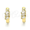 Oro Laminado Huggie Hoop, Gold Filled Style with White Cubic Zirconia, Polished, Golden Finish, 02.210.0492.15