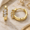 Oro Laminado Huggie Hoop, Gold Filled Style with White Cubic Zirconia, Polished, Golden Finish, 02.210.0492.15