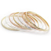 Gold Plated Semanario Bangle, Diamond Cutting Finish, Tricolor, 07.07.0005.05 (04 MM Thickness, Size 5 (2.50 Diameter))