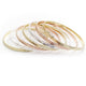 Gold Plated Semanario Bangle, Diamond Cutting Finish, Tricolor, 07.07.0009.05 (04 MM Thickness, Size 5 (2.50 Diameter))