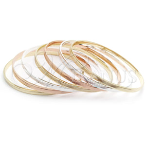 Gold Plated Jewelry — Semanario Bangle Diamond Cutting Tricolor 07.07. 04 MM — main product view — SKU 142884 | Chapa de Oro joyería — Semanario Bangle Diamond Cutting Tricolor 07.07. 04 MM — SKU 142884