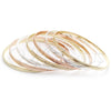 Gold Plated Semanario Bangle, Diamond Cutting Finish, Tricolor, 07.07.0014.06 (04 MM Thickness, Size 6 (2.75 Diameter))