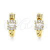 Oro Laminado Small Hoop, Gold Filled Style with White Cubic Zirconia and White Micro Pave, Polished, Golden Finish, 02.210.0498.12
