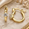 Oro Laminado Small Hoop, Gold Filled Style with White Cubic Zirconia, Polished, Golden Finish, 02.210.0499.12