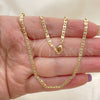 Oro Laminado Basic Necklace, Gold Filled Style Mariner Design, Polished, Golden Finish, 04.213.0213.18 (03 MM Thickness, 18 Inches Length)