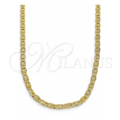 Oro Laminado Basic Necklace, Gold Filled Style Mariner Design, Polished, Golden Finish, 04.213.0213.18 (03 MM Thickness, 18 Inches Length)